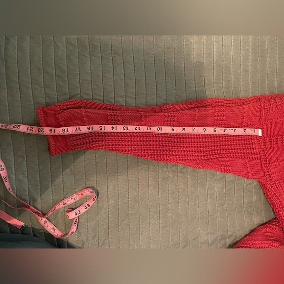 Wipstitch Chunky Rust Red Whipstitch Mockneck Sweater Tunic size S - Picture 7 of 9